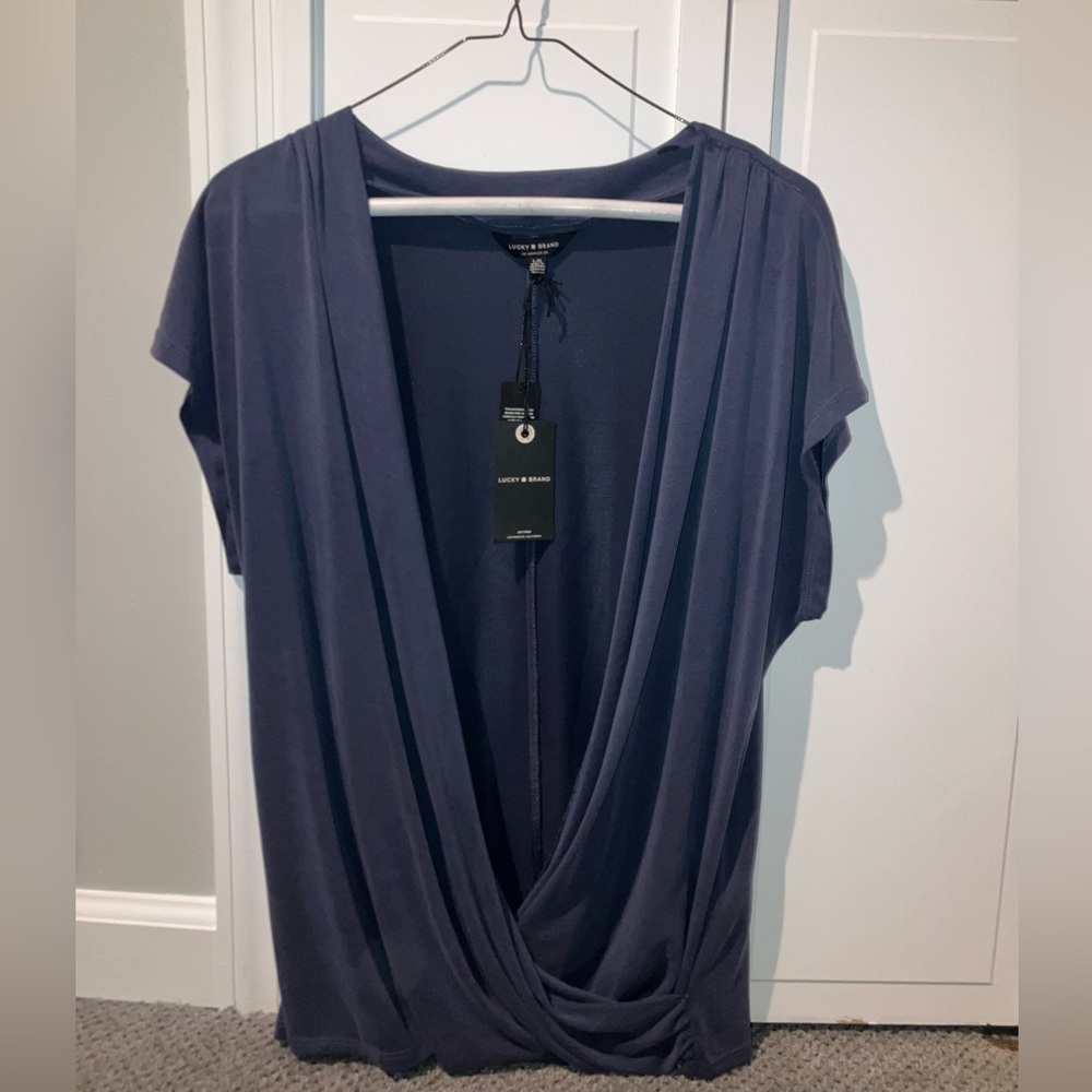Lucky Brand Large Navy Blouse